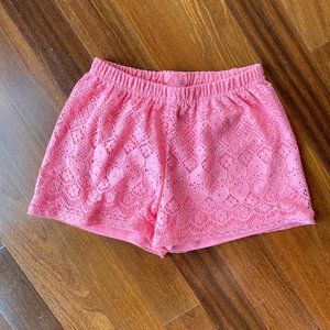 PS Aeropostale Coral Lace Shorts Sz 14